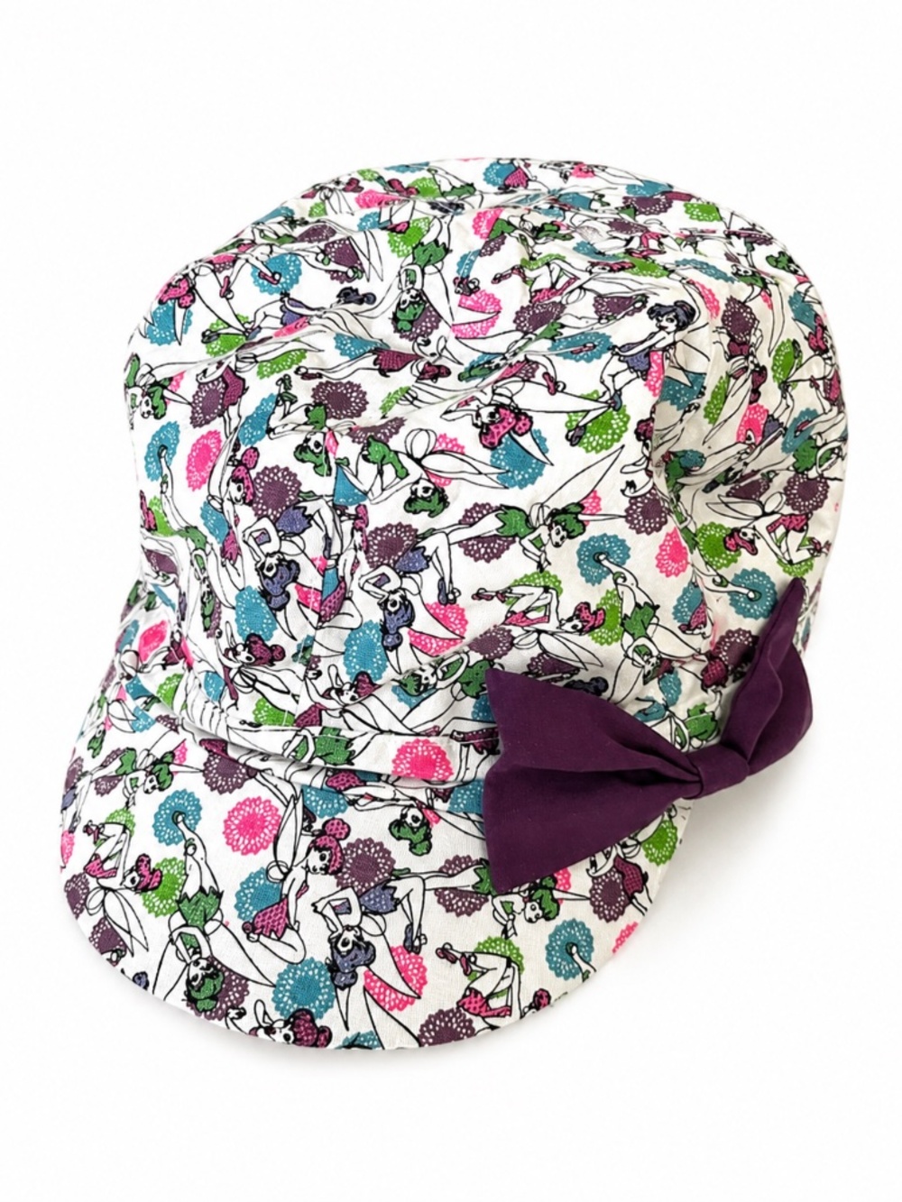 Disney Parks Disney Fairies Youth Bucket Hat Purple Bow Cotton Sun Hat￼